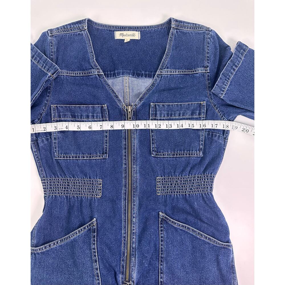 Madewell Denim Jumpsuit Small Blue Zip Front One Piece Coveralls NWOT - Picture 8 of 13